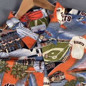San Francisco Giants Reyn Spooner Shirt 2XL Orange Blue All Over Print 2012
